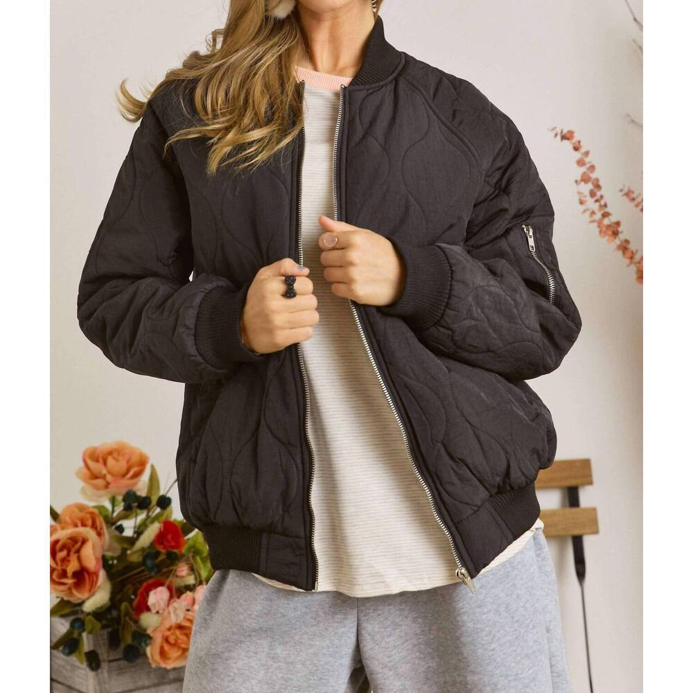 NEW ADORA quilted utility jacket in black